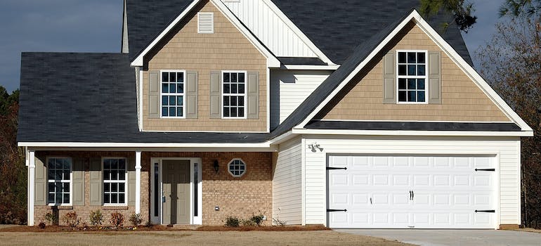 A house with an attached garage